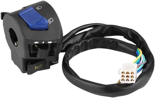 Vista 6 de Qiilu Juego de 2 interruptores de manillar de motocicleta, interruptores de botón de 7/8 pulgadas para motocicletas, interruptores manuales negros