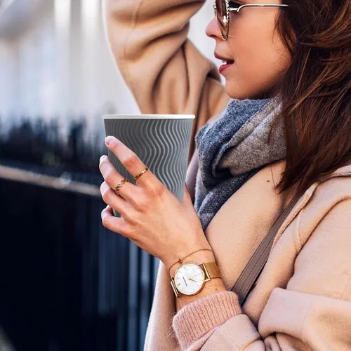 Vista 6 de Clawsoff Paquete de 150 tazas de café de 8 onzas desechables aisladas taza