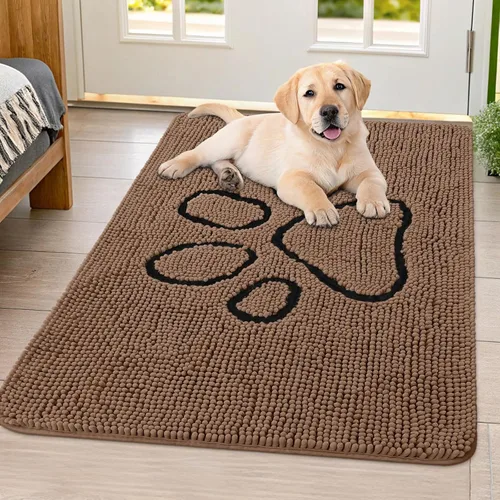 Vista 32 de Smiry Tapete para puerta de perro para patas fangosas, absorbente que atrapa la suciedad, antideslizante, de secado rápido, lavable, tapete