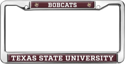 Vista 239 de Texas A&M University - Texarkana Mascot - Marco de metal estándar para placa de matrícula de tamaño completo