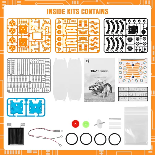 Vista 4 de Juguetes de Robot Solar Educativo STEM 13 en 1 para edades de 8 a 12 años, kit DIY de robots de experimentos científicos de construcción, regalos