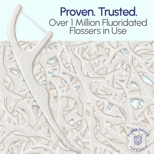 Vista 6 de Púas de hilo dental con flúor, protección mejorada de la cavidad, púas de hilo dental sin sabor. Hilo dental resistente a las trituraciones, 180