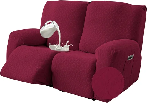 Vista 34 de Gennia - Funda impermeable para silla reclinable, fundas elásticas para sofá reclinable con bolsillos, fundas lavables para sillón reclinable Lazy