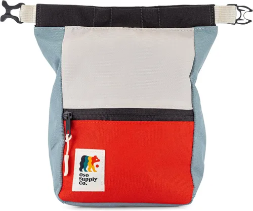 Vista 7 de Crux Bouldering Cubo de Tiza, Bolsa de Tiza de Tamaño Grande para Escalada en Roca, Recipiente de Tiza con Cierre Magnético, Bolsillos