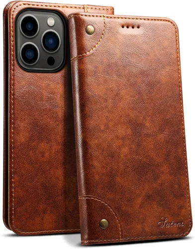 Vista 9 de SINIANL Funda compatible con iPhone 15, funda de piel azul con soporte magnético, soporte para tarjetas de crédito, funda tipo cartera