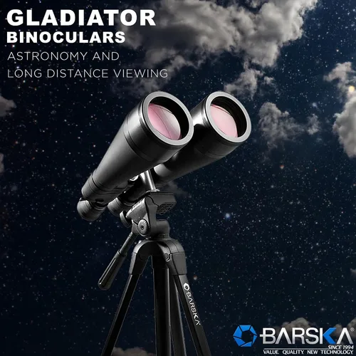 Vista 11 de Barska AB13664 Gladiator 25-125x80 Zoom Binoculares con adaptador de trípode para astronomía, observación de aves, deportes, visión de largo