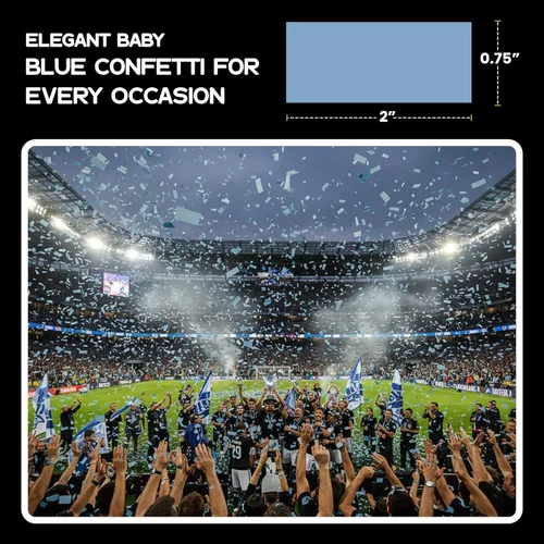 Vista 3 de Ultimate Confetti, Confeti Biodegradable Azul Bebé - Confeti de Papel de Seda Rectangular Revoloteante para Uso en Cañones y Lanzadores – Confeti