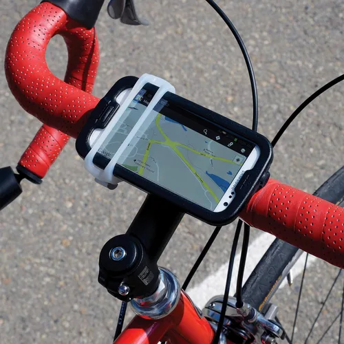 Vista 4 de Nite Ize - Banda para el manubrio. Soporte de manubrio para teléfono celular de enganche rápido, seguro y accesible en su bicicleta. Soporte