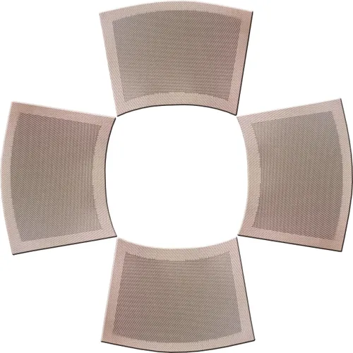 Vista 13 de Juego de 4 manteles individuales en forma de cuña para mesa redonda de cocina, de vinilo, antideslizantes, de plástico, lavables, color negro