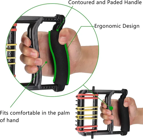 Vista 3 de Hand Exerciser,Finger Exerciser and Hand Strengthener for Hands,Finger,Wrist,Forearms and Thumbs Therapy,Black