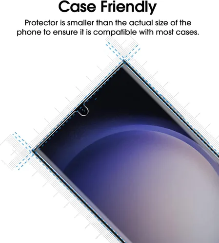 Vista 4 de amFilm Protector de pantalla 2+2 compatible con Samsung Galaxy S23 Ultra templado y protector de lente de cámara 5G de 6.8 pulgadas, compatible