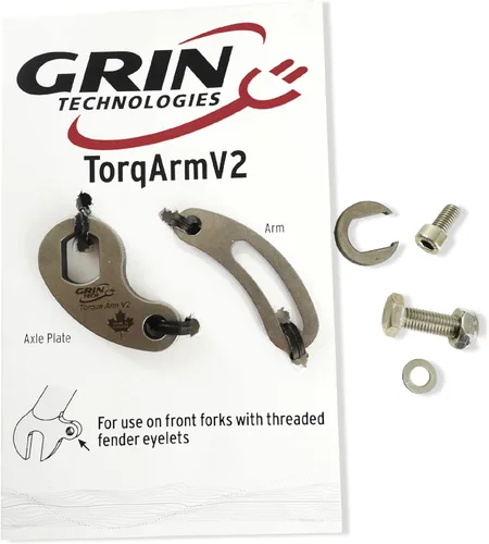 Grin Technologies Brazo de torsión delantero para montaje en horquillas con ojales de guardabarros. Placa de acero inoxidable gruesa de 1/4"
