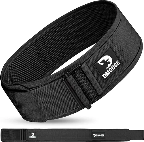 DMoose Weight Lifting Belt - Auto Locking Gym Belt for Olympic Training, WOD, Cross Training for Men and Women - 4" Nylon Workout belt with