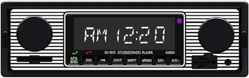 Vista 7 de Estéreo de coche para Bluetooth, reproductor inteligente de radio FM de coche retro, receptor de radio FM automático electrónico, llamadas manos