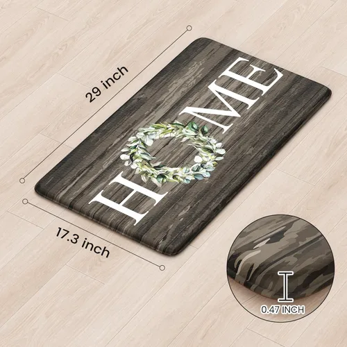 Vista 3 de KIMODE - Alfombra de cocina antifatiga para el piso, de 17.3 x 29 pulgadas, alfombra de cocina de estilo rústico, antideslizante, acolchada