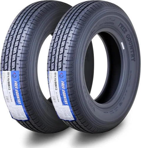 Vista 10 de Free Country GRAND RIDE Juego de 2 neumáticos Premium para remolque ST 175/80R13 de 6 capas, Rango de carga C con protector contra roces