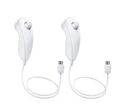 Wii Nunchuck Controller White 2 Pack Renewed