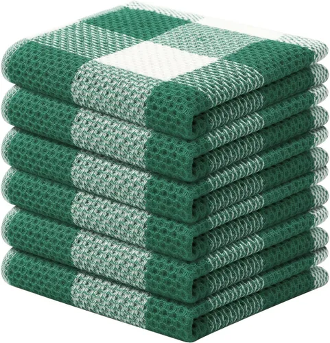 Vista 18 de Mordimy Trapos de cocina a cuadros 100% algodón, 12 x 12 pulgadas, súper suaves y absorbentes, de secado rápido, trapos de cocina para cocina, Beige