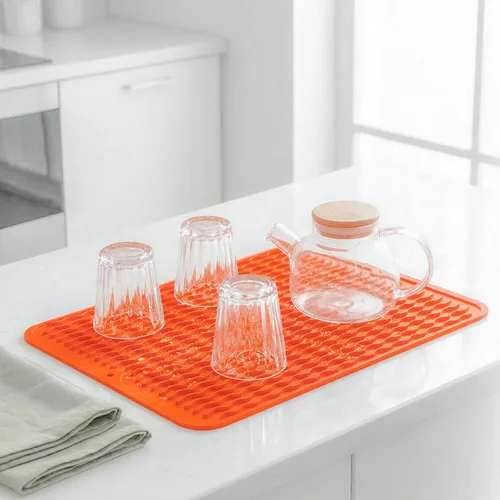 Vista 847 de MicoYang Alfombrilla de Silicona para Secar Platos de Múltiples Usos, Fácil de Limpiar, Ecológica, Alfombrilla de Silicona Resistente al Calor