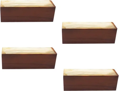 Vista 9 de Patas rectangulares elevadas de 2.0 in, bloque de madera maciza, patas de sofá, patas de muebles, patas de mesa de café, patas de cama, patas