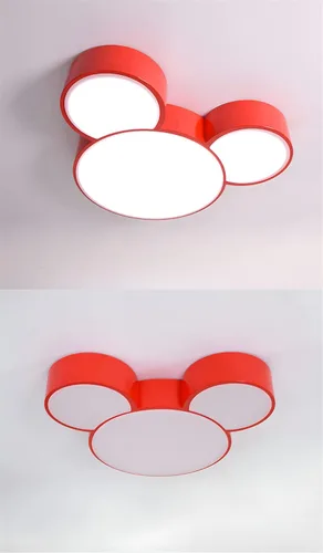 Vista 4 de Lámpara de techo LED acrílica, moderna y simple, con cabeza de ratón de dibujos animados, montaje empotrado, para habitación de niños, dormitorio
