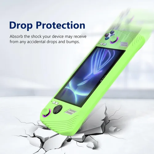 Vista 3 de Silicone Protective Case for ASUS Rog Ally, Silicone Case Anti-Slip Shockproof Cover for ASUS Rog Ally Gaming Console with Non-Slip Thumb Grips