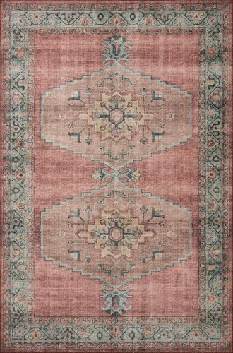 Vista 11 de Loloi Heidi Collection HEI-03 Denim/Blush Alfombra Decorativa de 2'-0" x 5'-0