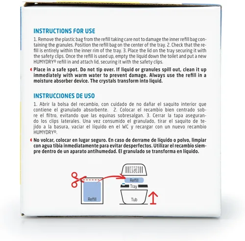 Vista 5 de HUMYDRY Recambios de absorción de humedad para deshumidificador de 15.9 onzas, 18 unidades, 6 paquetes de 3 bolsas de absorción de humedad sin