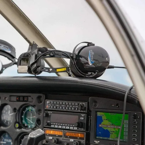 Vista 4 de Rugged Air RA200 auriculares para pilotos de aviación general, color negro