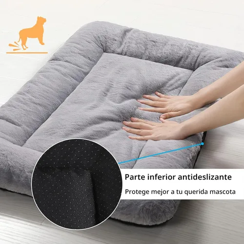Vista 7 de Alfombrilla de cama para jaula de perro para perros extra pequeños. Cama de jaula de perro ultra suave. Alfombrilla de perrera lavable y Marrón