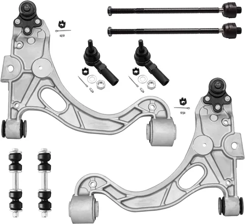 Vista 135 de Detroit Axle - Kit de ocho piezas - brazos de control de suspensión inferior delantero y trasero con juntas de bolas, extremos de barras