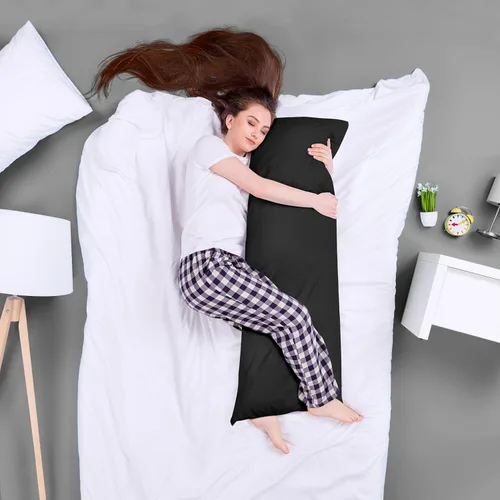 Vista 3 de Utopia Bedding Almohada de cuerpo completo para adultos (negro, 20 x 54 pulgadas), relleno de almohada largo para dormir, ideal para dormir de lado