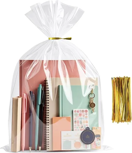 Vista 25 de Morepack Bolsas para barra de pretzel, 2 x 10 pulgadas, 200 bolsas individuales de pretzel con lazos