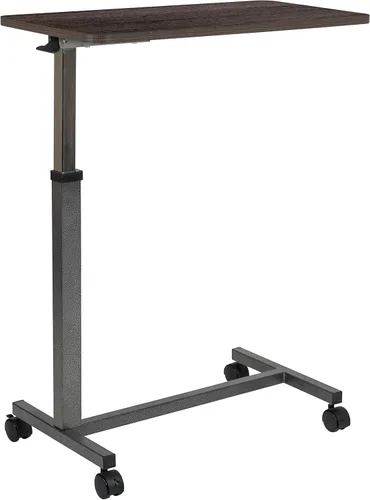 Vista 8 de EMMA + OLIVER Mesa de noche ajustable con ruedas para el hogar y el hospital