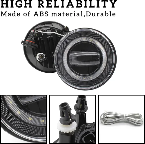 Vista 4 de KEWISAUTO Luces antiniebla LED con luces de circulación diurna para GMC Sierra 2007-2014, luces antiniebla de conducción con DRL para 2007 2008 2009