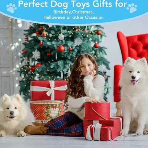 Vista 8 de Bzonsmart Paquete de 5 Juguetes Chirriantes para Perros. Juguetes de Masticación de Peluche Resistentes para Perros. Juguetes Interactivos