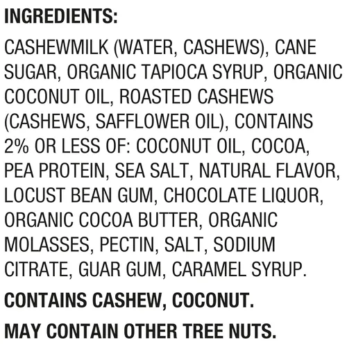 Vista 3 de So Delicious - Postre congelado de leche de anacardo sin lácteos, Clúster de Caramelo Salado, vegano, sin OMG, proyecto verificado, 1 pinta