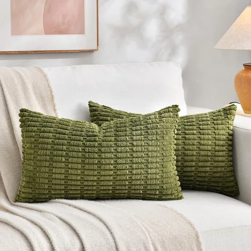 Vista 192 de Fancy Homi Paquete de 2 fundas de almohada decorativas color verde azulado de 18 x 18 pulgadas para sala de estar, sofá, cama, sofá, rústico