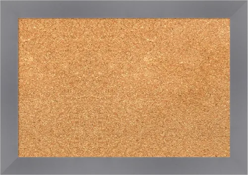 Vista 21 de Amanti Art Natural Cork Board for Wall, 18x24 Vision Board with Grey Wood Frame, Small Corkboard Office Decor for Home Organization, Country Rustic