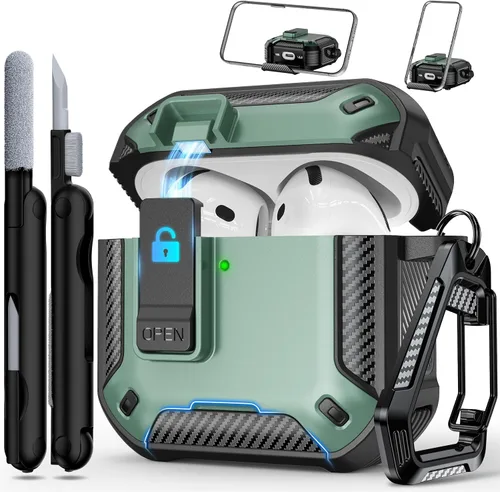 Vista 37 de RFUNGUANGO - Caja protectora para AirPods de 2° generación, modelo 2024, diseño espacial, compatible con Airpods Pro 1/2 y funciona con MagSafe