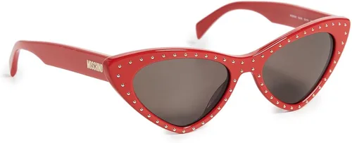 Moschino Gafas de sol puntiagudas con ojo de gato para mujer, rojogris azul, talla única
