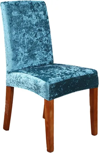 Vista 12 de Dining Room Chair Covers Set 2 4 6 8 Velvet Plush Stretch Parson Chair Slipcovers Removable Washable Chair Protector Banquet Hotel Party -Black-2 PCS