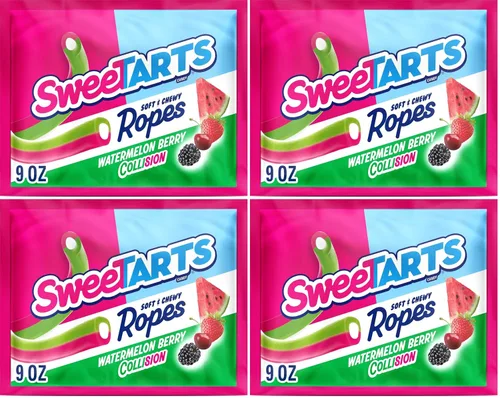 Vista 14 de SweeTARTS Ropes - Caramelos de sandía y bayas, suaves y masticables, 9