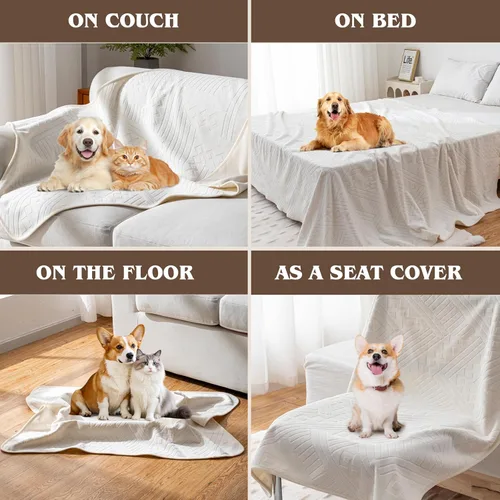 Vista 4 de Funda impermeable para silla reclinable, lavable de terciopelo de doble cara y patrón reversible, para sofá, cama, automóvil y sofá, protección