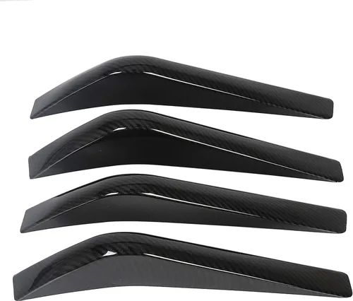 Vista 6 de KUAFU Kit de aletas de difusor de aire inferior de parachoques trasero negro compatible con estilo de fibra de carbono Corvette C7 2014-2019