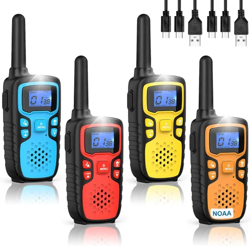 Wishouse Walkie Talkies para Niños Recargables de Largo Alcance, Regalo de Navidad y Cumpleaños para Niños y Niñas de 4 5 6 7 8 9 Años, Equipo de