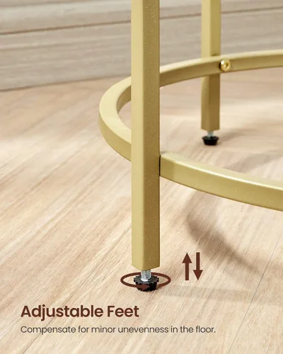 Vista 16 de VASAGLE - Mesa auxiliar redonda, mesa de centro de vidrio con marco de metal, mesa de café de estilo moderno, color negro, para sala de estar