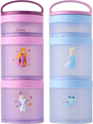 Vista 8 de Whiskware Disney Mickey Mouse y Amigos Recipientes para aperitivos apilables para bebés, niños pequeños y niños, 3 vasos apilables para aperitivos