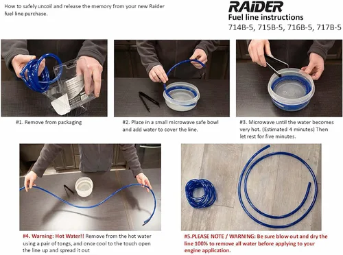 Vista 4 de Raider - rollo de tubo de línea de combustible de gas de poliuretano azul (5 pies x 1/4 pulg.)