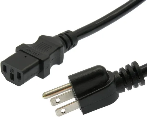 Vista 3 de Cable de alimentación de CA universal de 3 clavijas para impresora láser Brothers HL-L3270CDW (6 pies, negro)